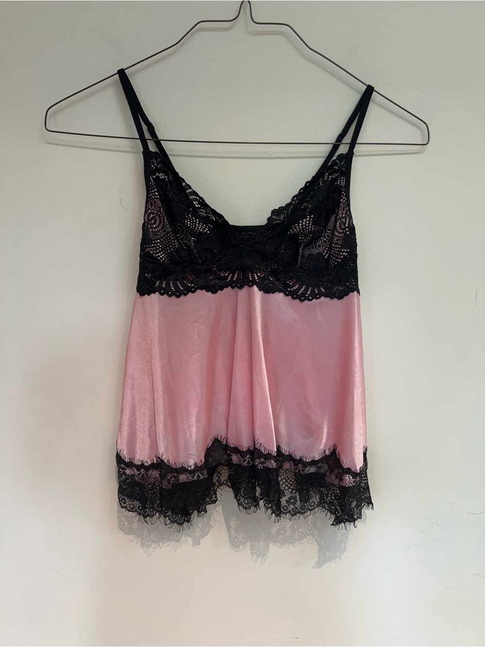 ESCANTÉ SEXY PINK BABYDOLL SLIP TOP WITH LACE